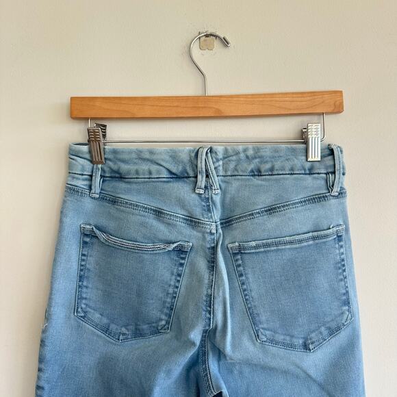 Good American Good Legs Raw Hem Crop Flare Jeans Indigo 6/28 - Picture 6 of 7